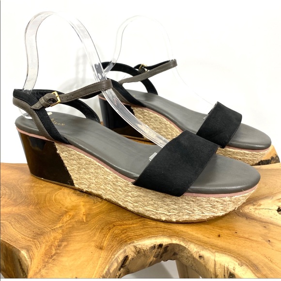 cole haan black wedge sandals